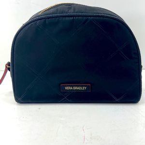 Vera Bradley Black Quilted Travel Makeup Bag Pouch Case Tote